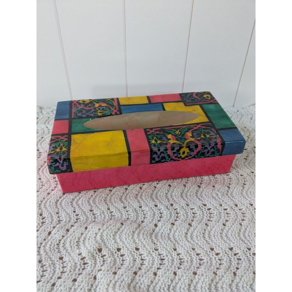 Retro Vintage Super Rad Tissue Box - Bright Vibrant Colors